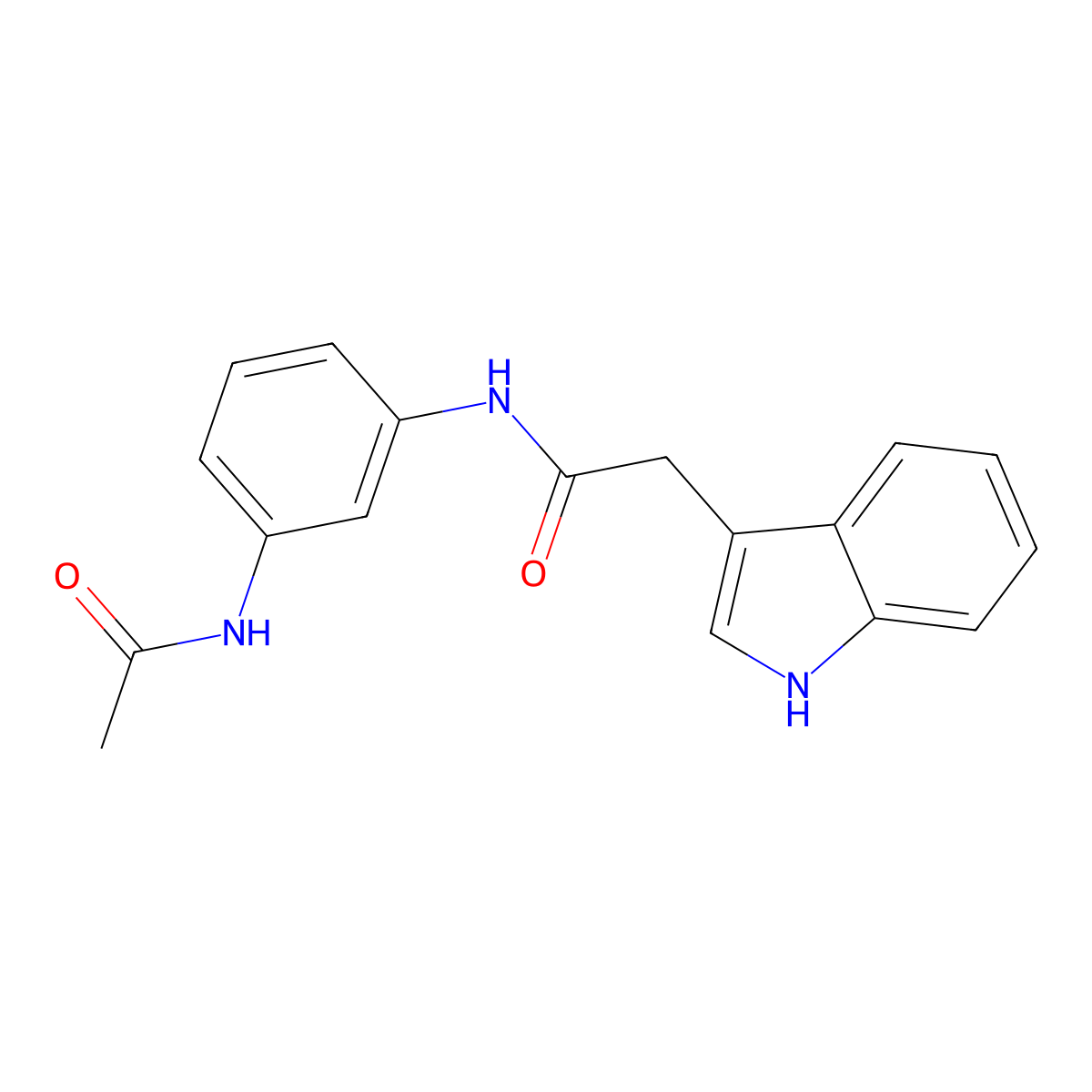 N-(3-acetamidophenyl)-2-(1H-indol-3-yl)acetamide molecular structure, CAS 792955-92-1
