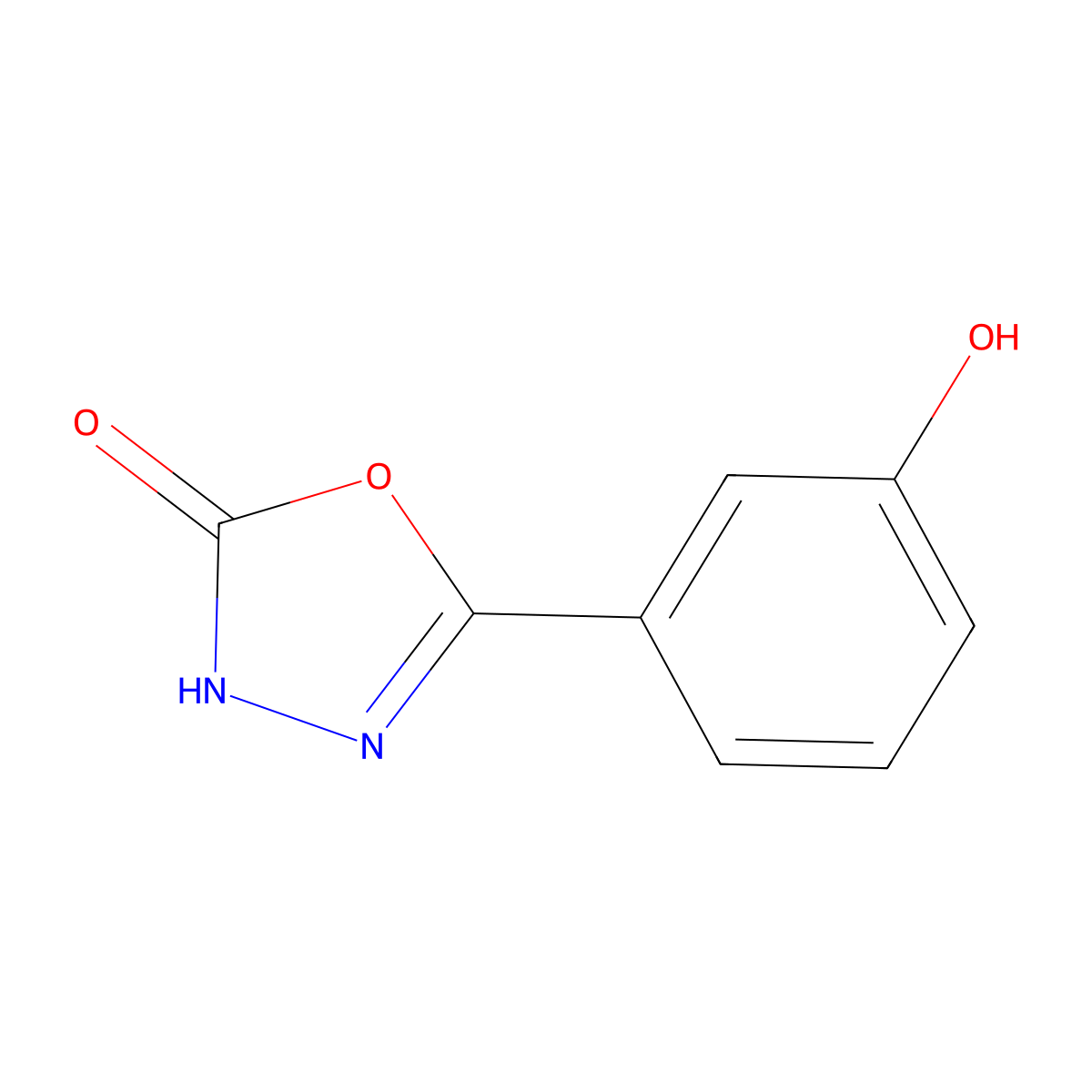 5-(3-hydroxyphenyl)-3H-1,3,4-oxadiazol-2-one molecular structure, CAS 79302-77-5