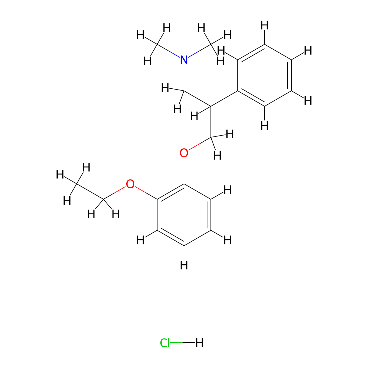 3-(2-Ethoxyphenoxy)-N,N-dimethyl-2-phenylpropan-1-amine--hydrogen chloride (1/1) molecular structure, CAS 79306-64-2
