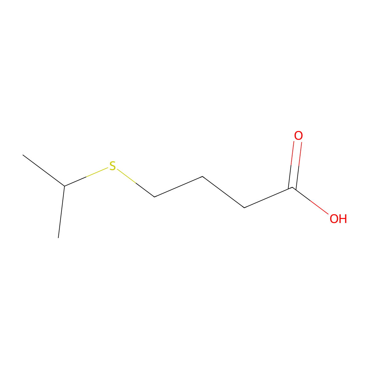 4-Propan-2-ylsulfanylbutanoic acid molecular structure, CAS 79313-54-5
