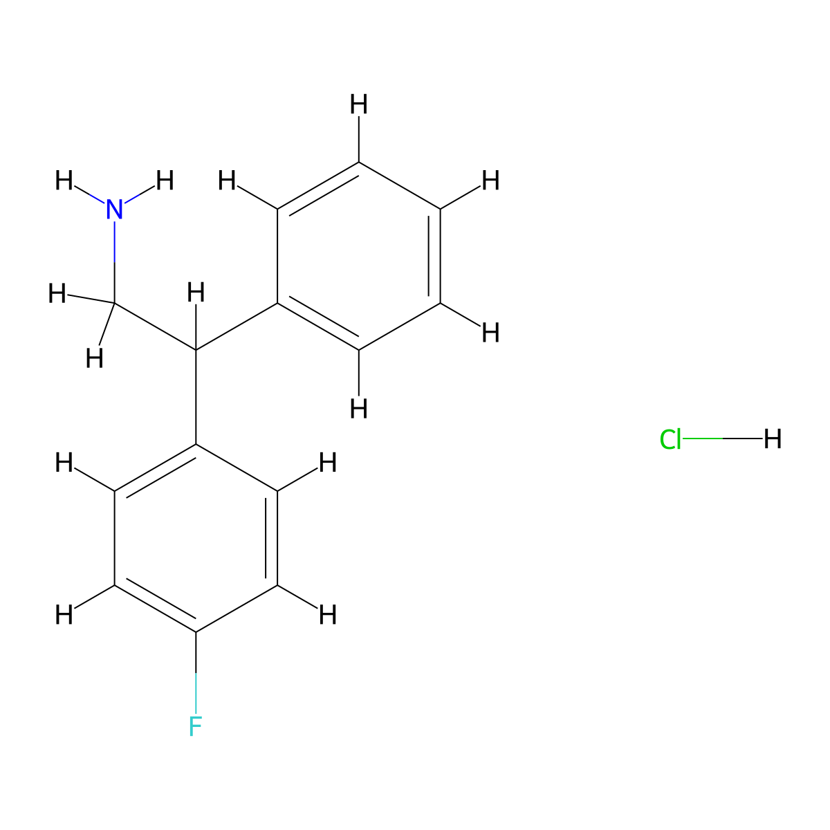 2-(4-Fluorophenyl)-2-phenylethylamine hydrochloride molecular structure, CAS 79314-49-1