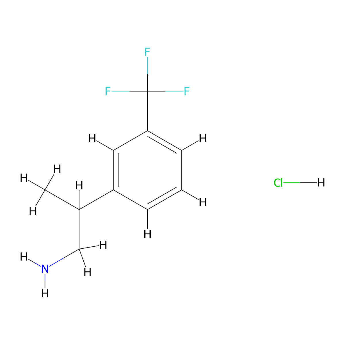 2-[3-(Trifluoromethyl)phenyl]propan-1-amine hydrochloride molecular structure, CAS 79314-52-6