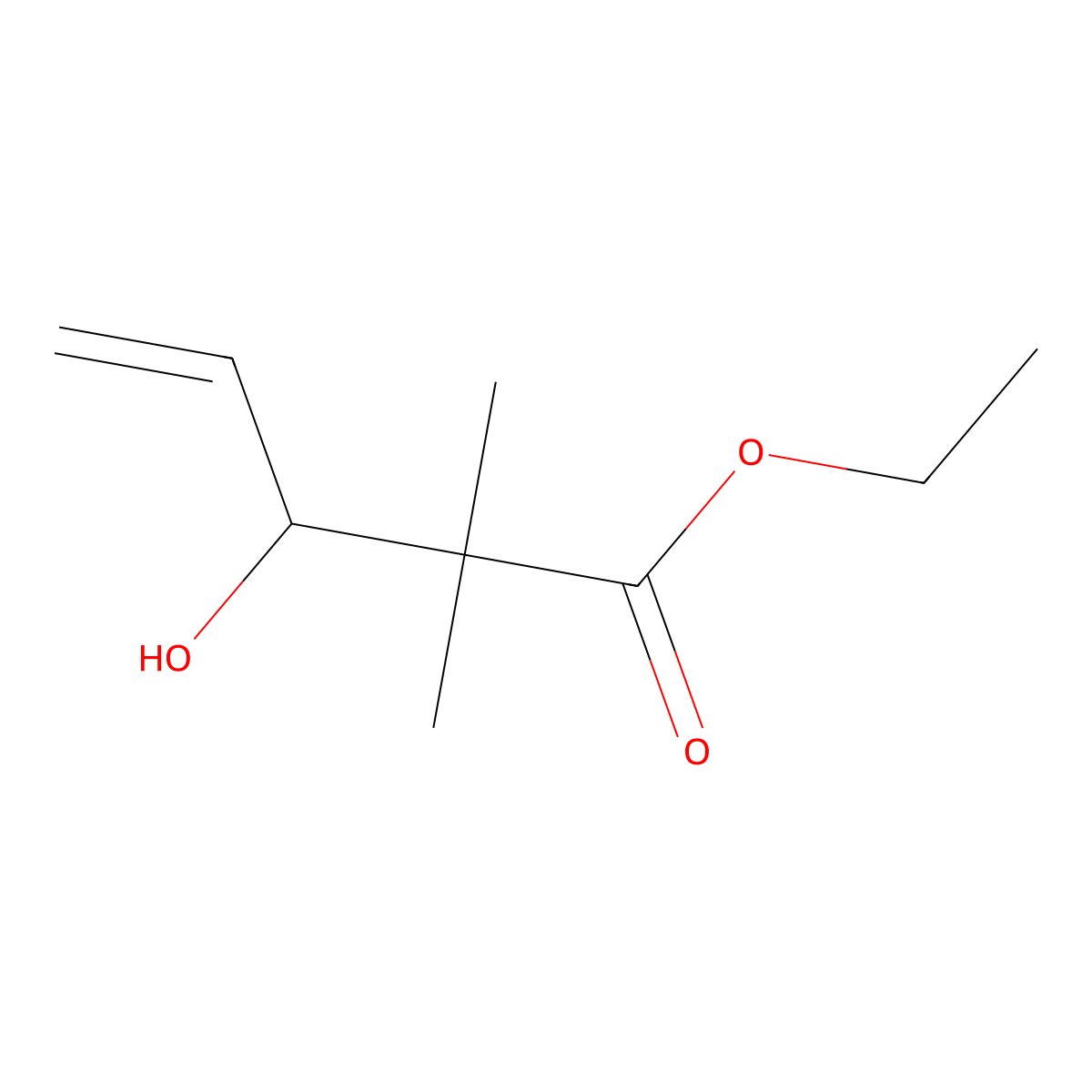4-Pentenoic acid, 3-hydroxy-2,2-dimethyl-, ethyl ester molecular structure, CAS 79314-63-9