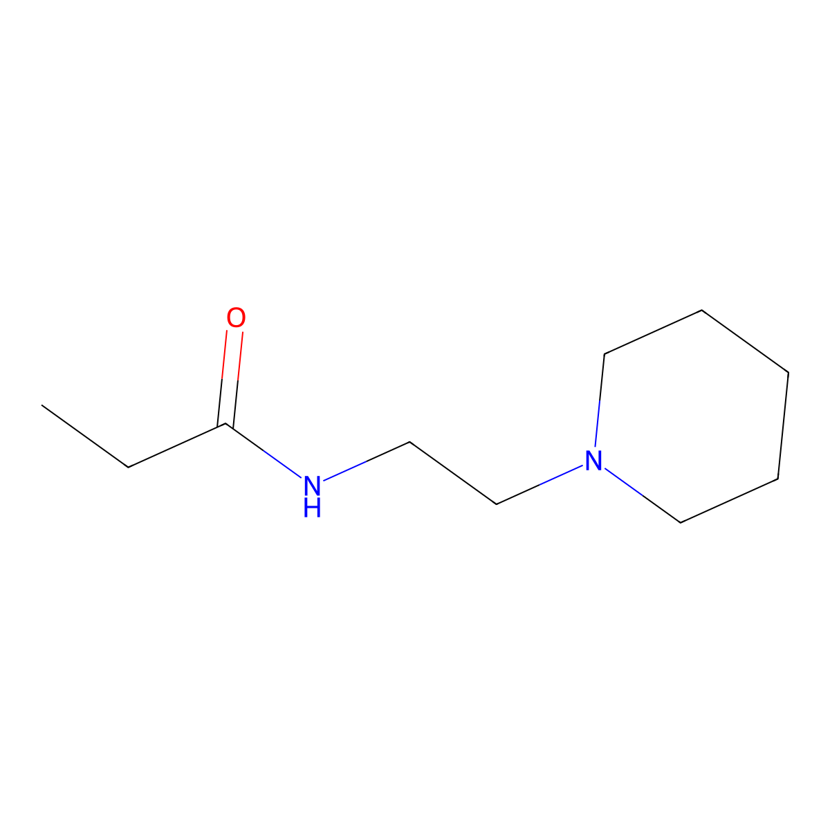 N-[2-(piperidin-1-yl)ethyl]propanamide molecular structure, CAS 79315-00-7
