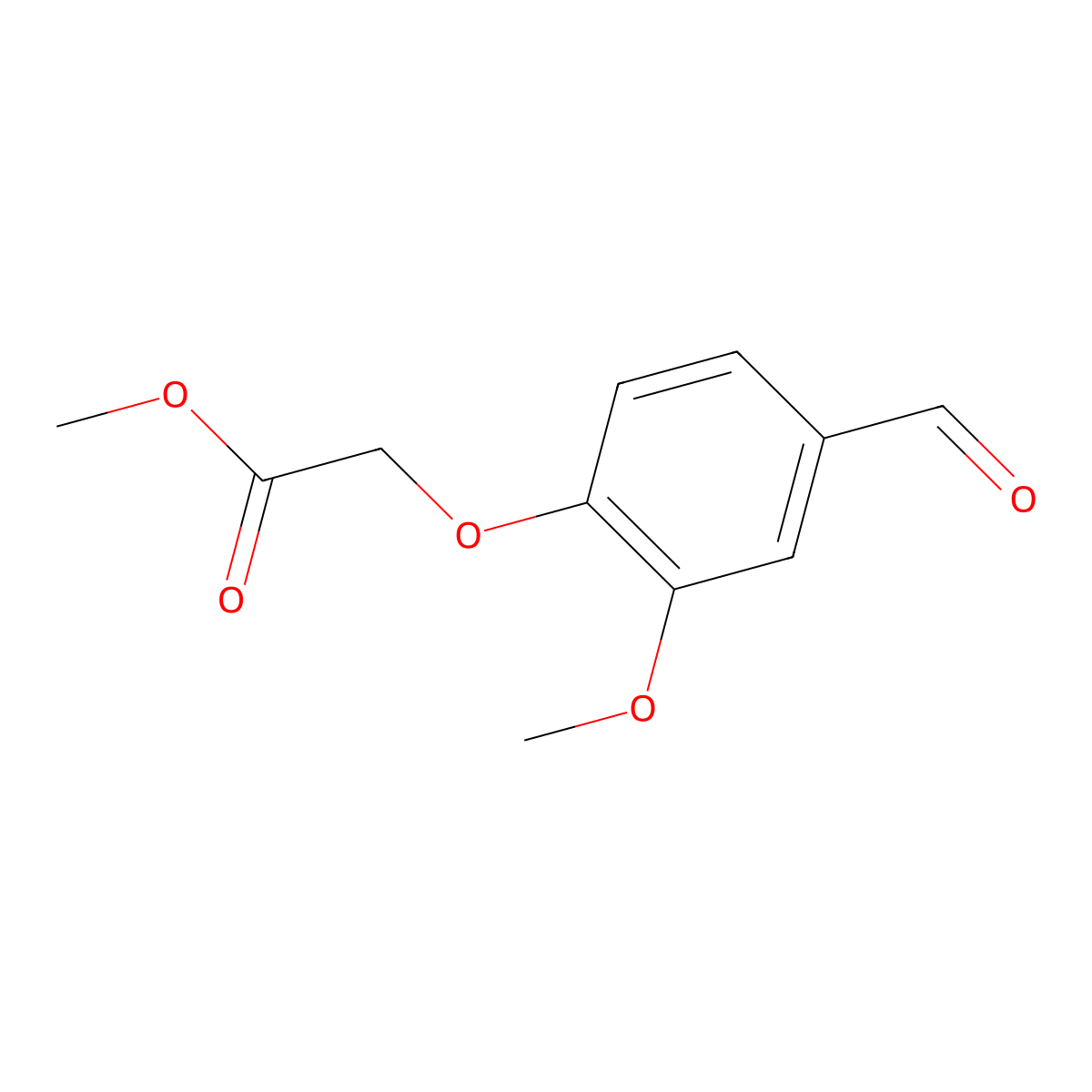 Methyl 2-(4-formyl-2-methoxyphenoxy)acetate molecular structure, CAS 79317-30-9