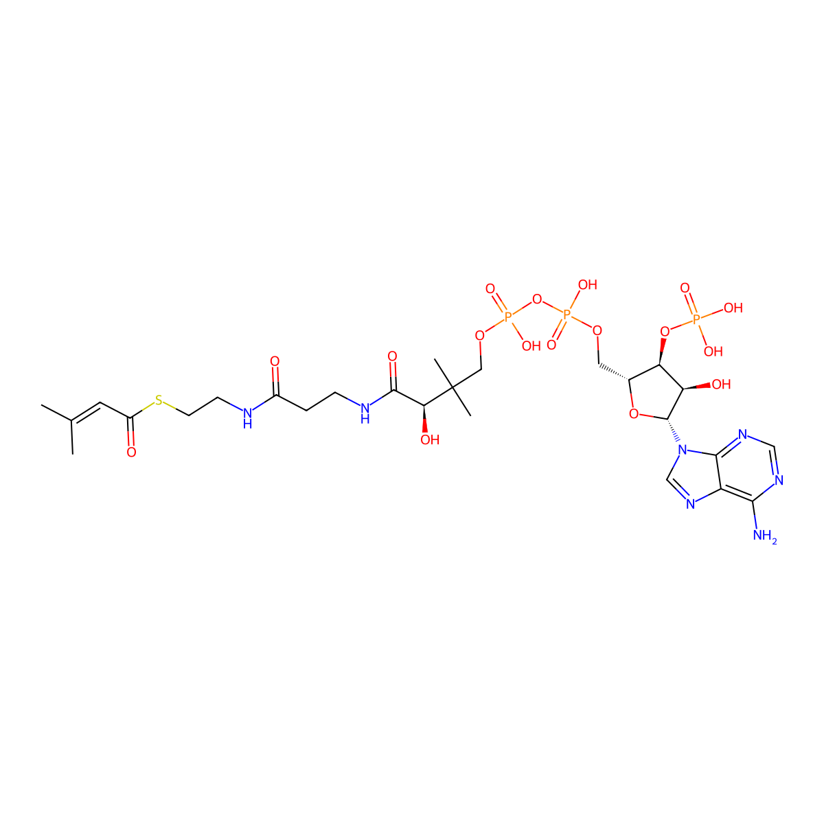 3-Methylcrotonyl-CoA molecular structure, CAS 793193-48-3