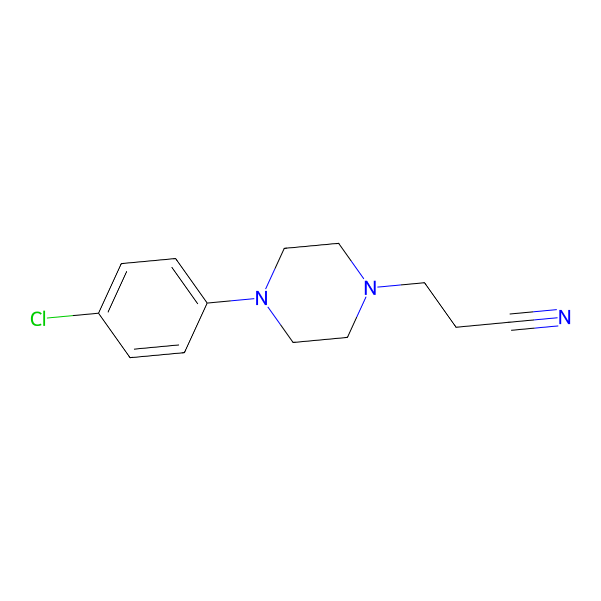 3-[4-(4-Chlorophenyl)piperazin-1-yl]propanenitrile molecular structure, CAS 79322-92-2
