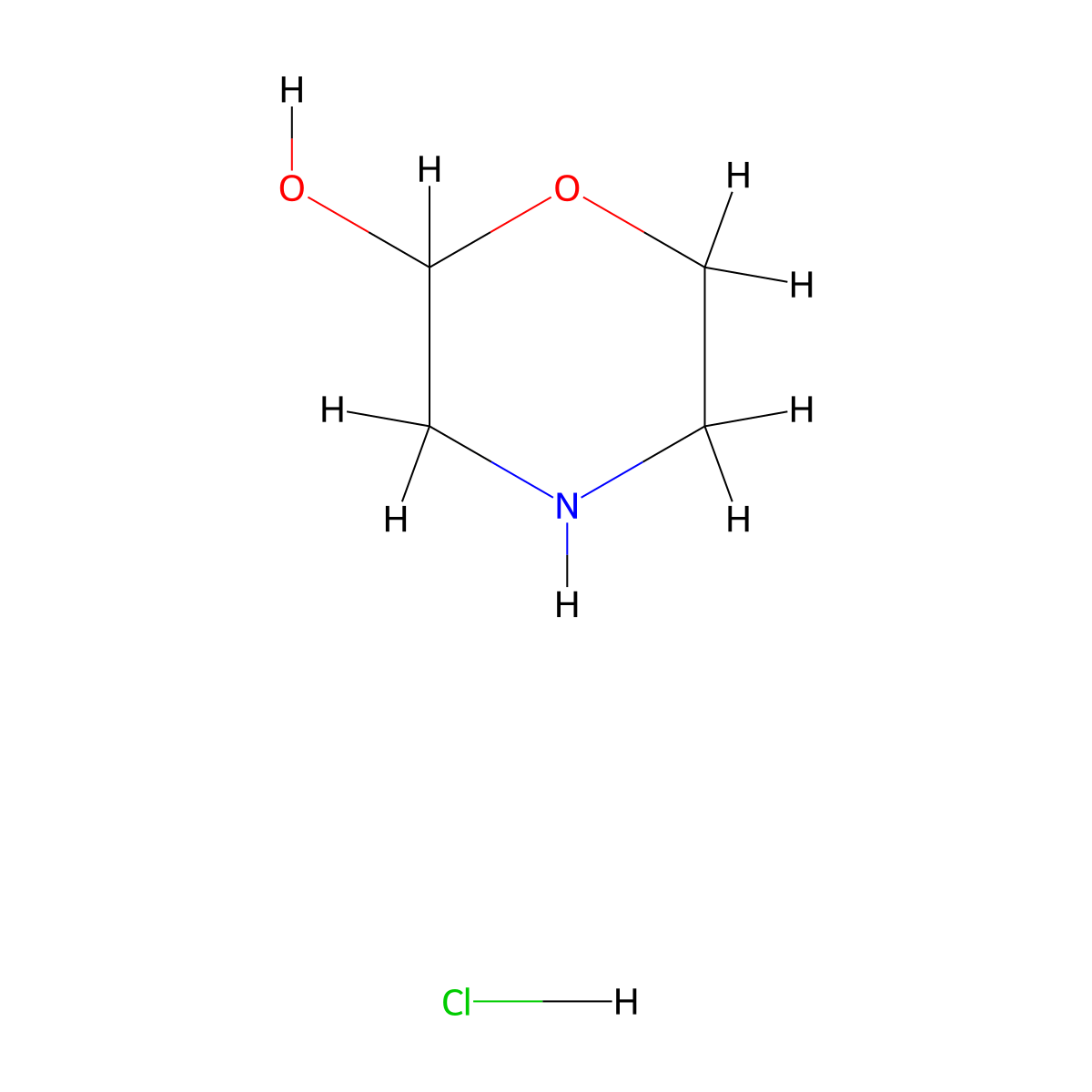 Morpholin-2-ol hydrochloride molecular structure, CAS 79323-24-3