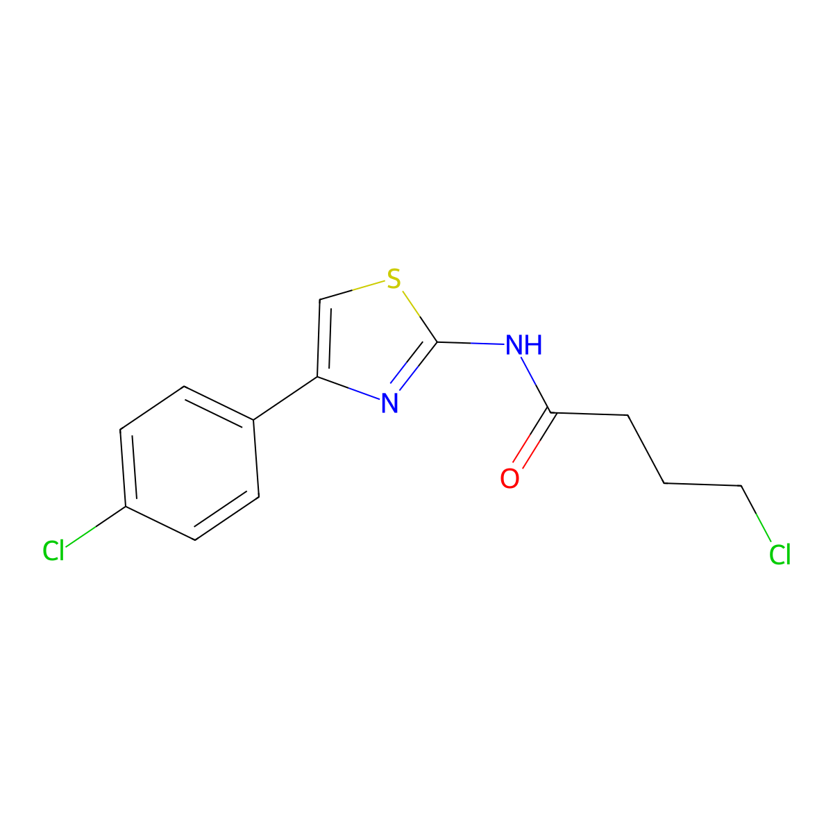 4-chloro-N-[4-(4-chlorophenyl)-1,3-thiazol-2-yl]butanamide molecular structure, CAS 79340-16-2