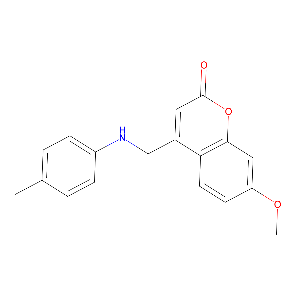 7-methoxy-4-{[(4-methylphenyl)amino]methyl}-2H-chromen-2-one molecular structure, CAS 79344-52-8