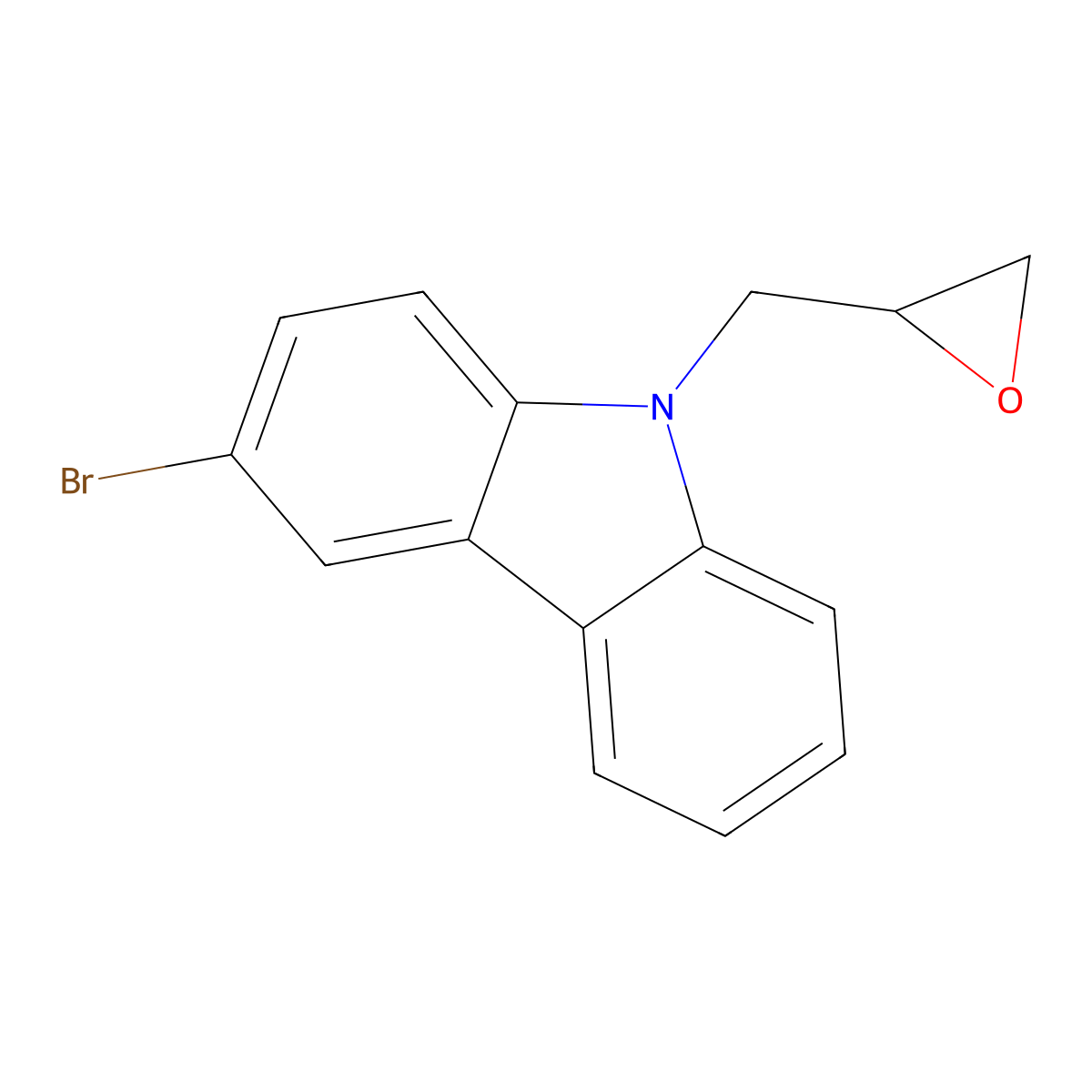 3-Bromo-9-(oxiran-2-ylmethyl)carbazole molecular structure, CAS 79348-95-1