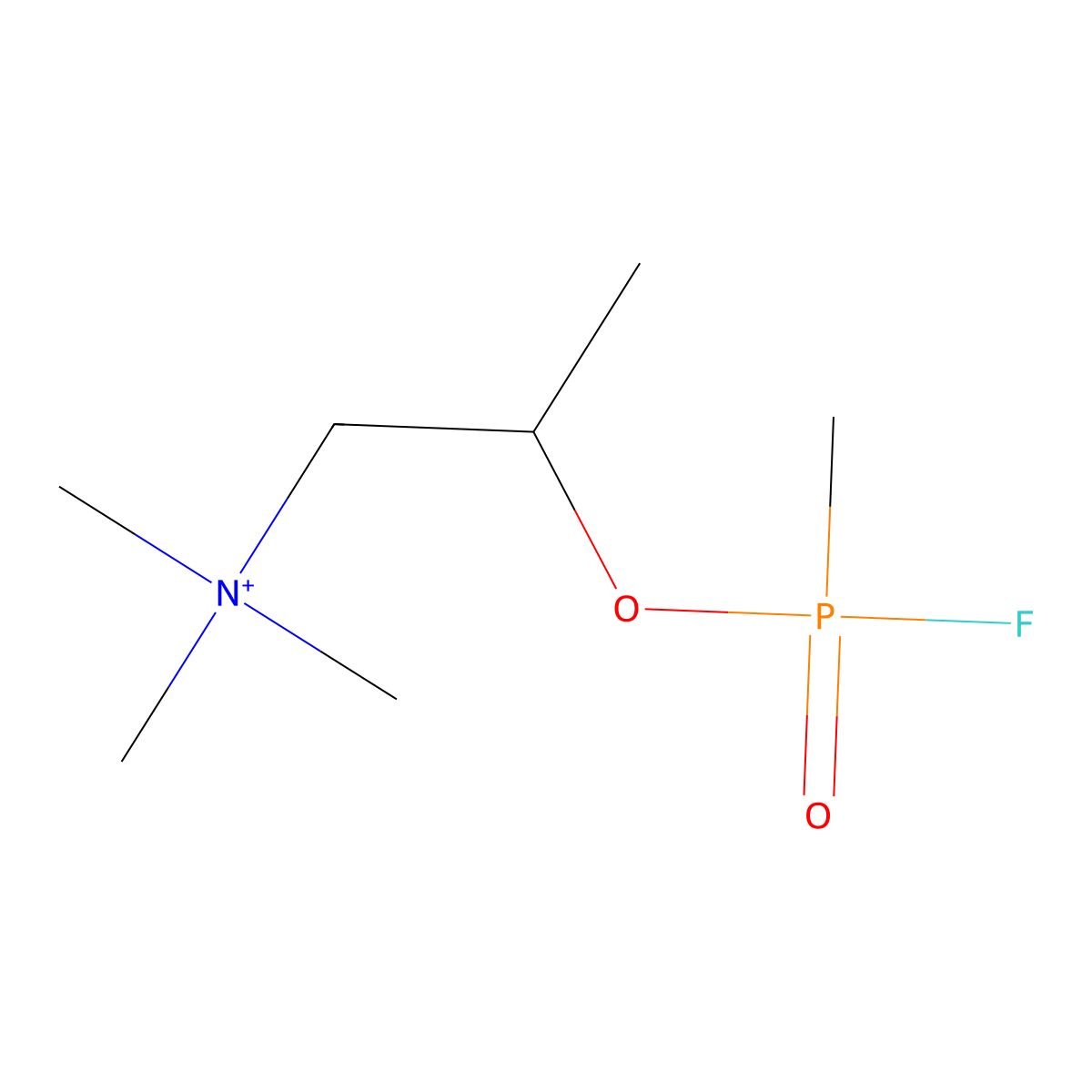 2-((Fluoro(methyl)phosphoryl)oxy)-N,N,N-trimethylpropan-1-aminium molecular structure, CAS 79351-08-9