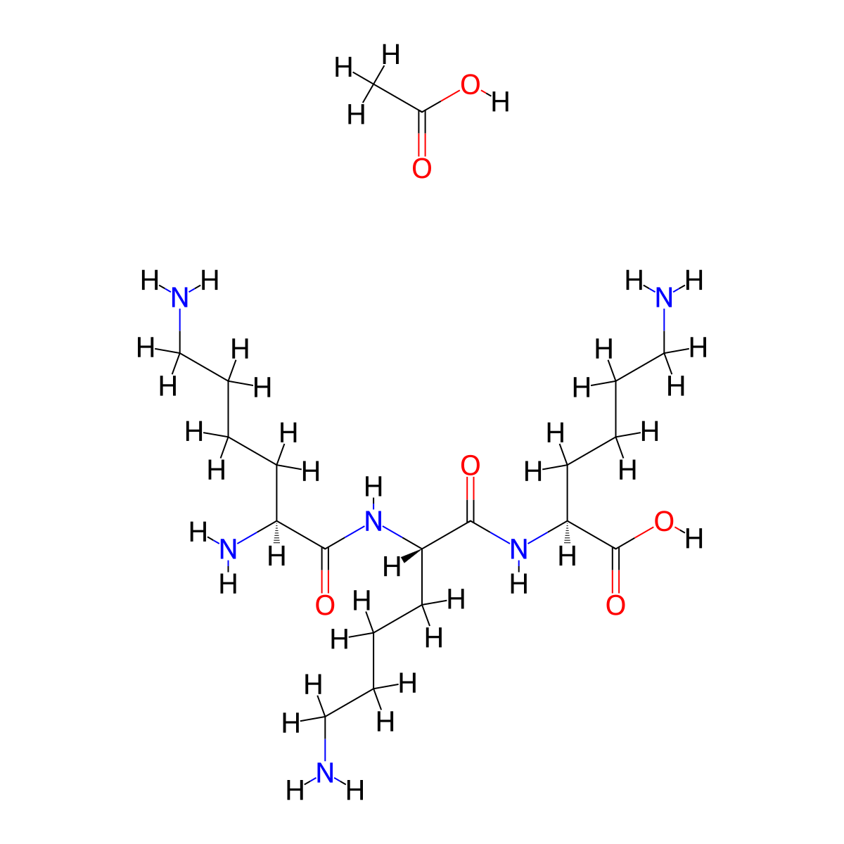 Lysyllysyllysine acetate molecular structure, CAS 79360-13-7