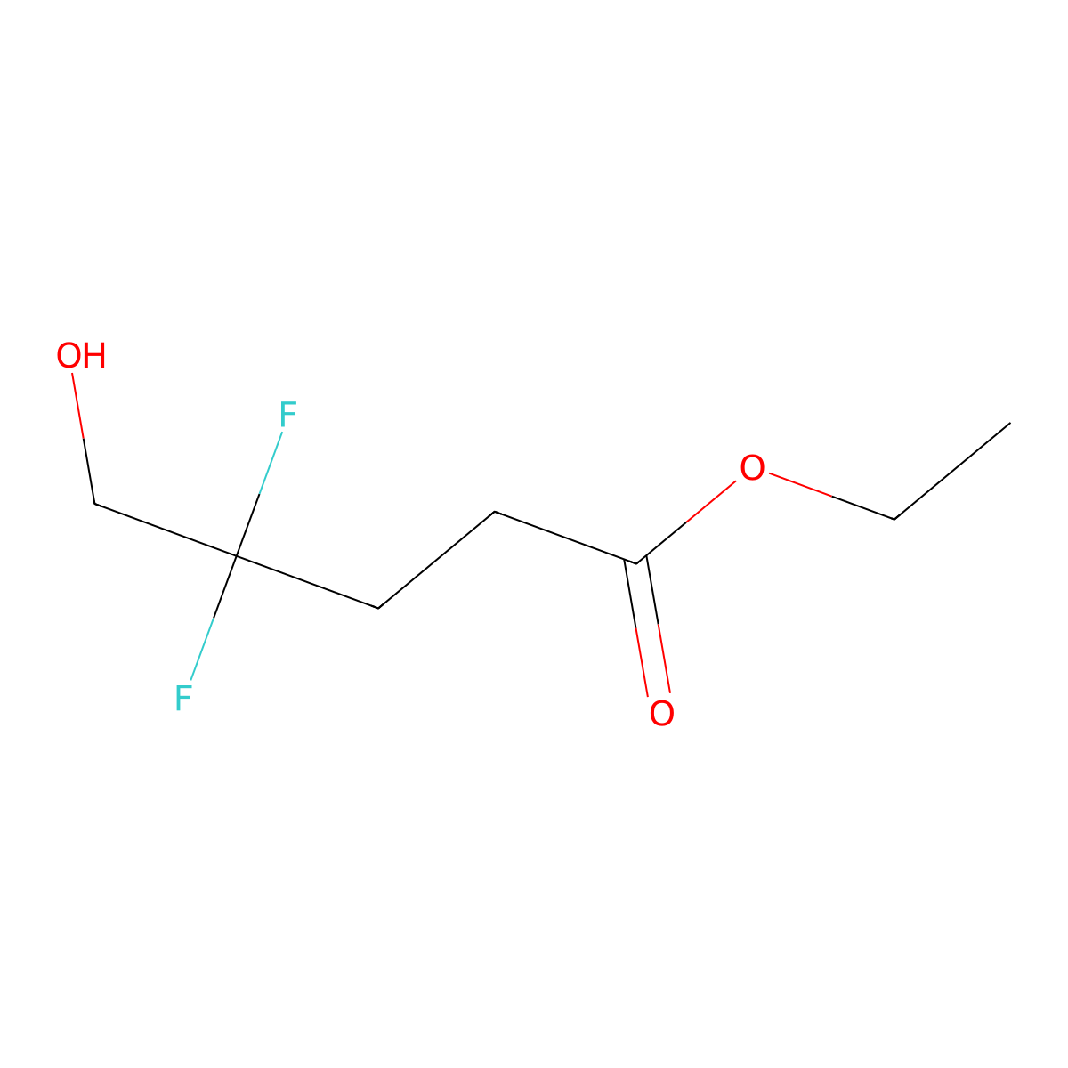 Ethyl 4,4-difluoro-5-hydroxypentanoate molecular structure, CAS 79360-94-4