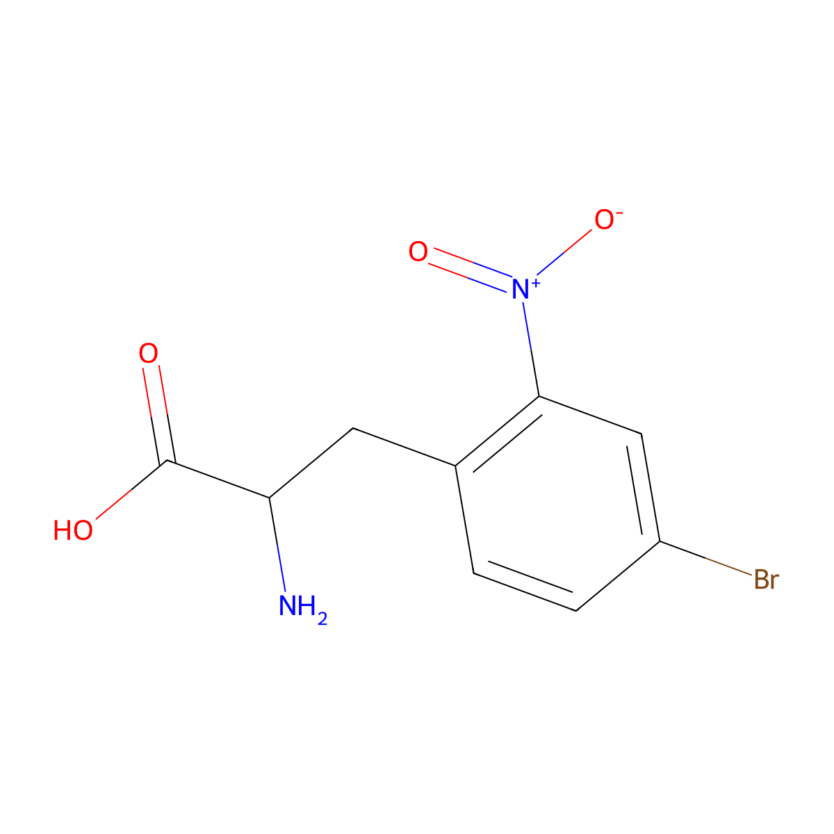 2-Amino-3-(4-bromo-2-nitrophenyl)propanoic acid molecular structure, CAS 793621-11-1