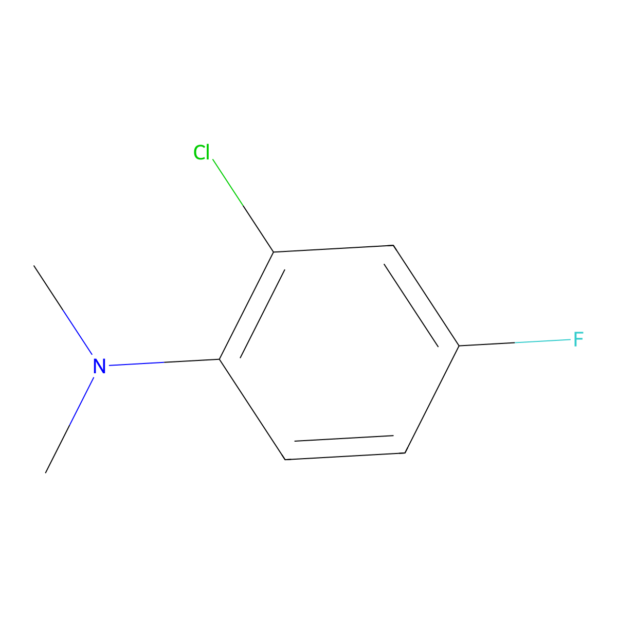 2-chloro-4-fluoro-N,N-dimethylaniline molecular structure, CAS 793628-59-8