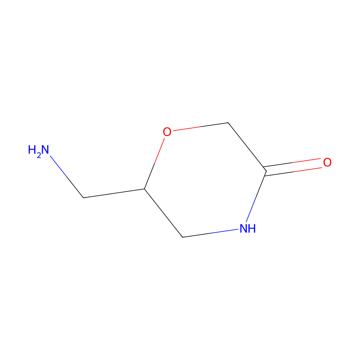 6-(Aminomethyl)morpholin-3-one molecular structure, CAS 793644-35-6