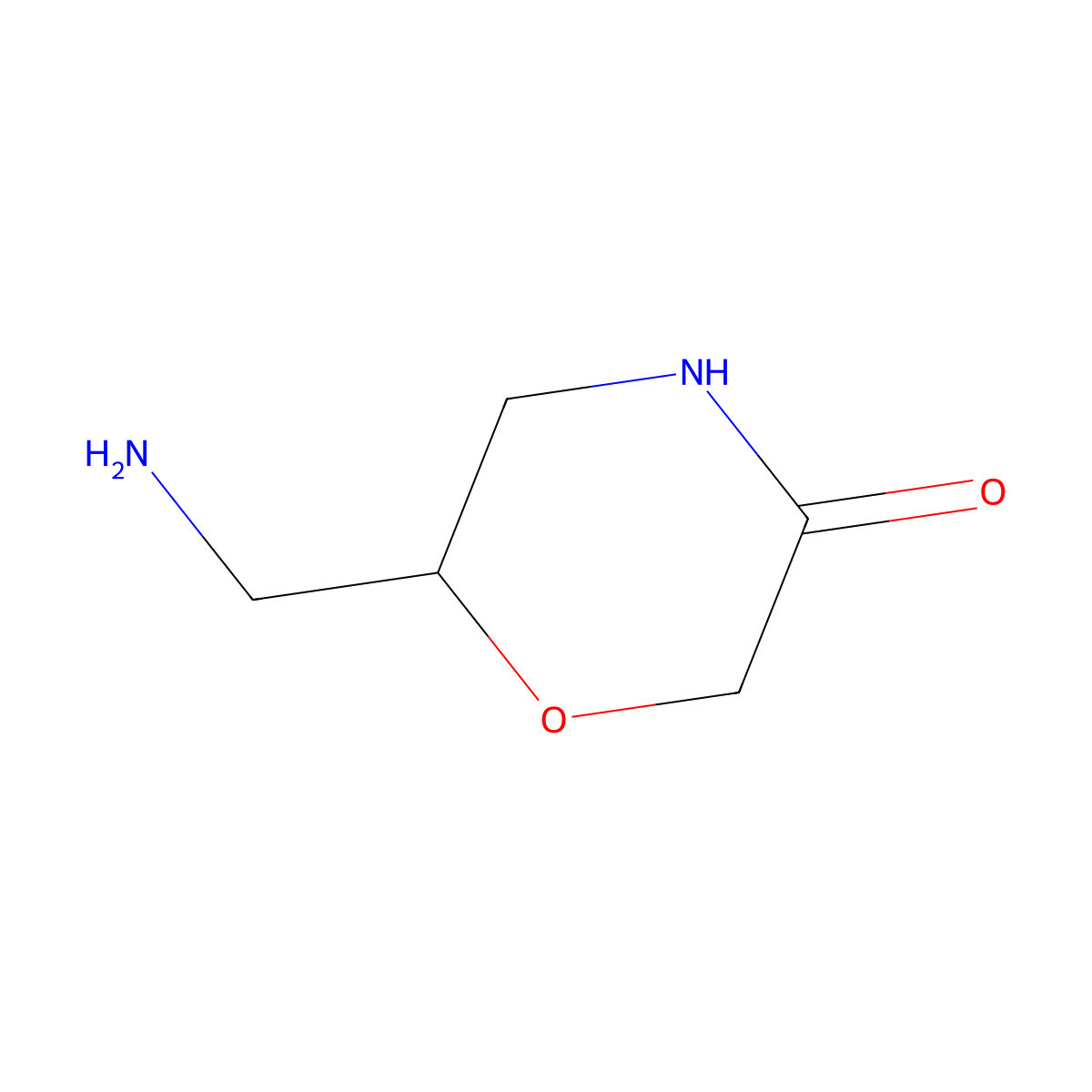 6-(Aminomethyl)morpholin-3-one molecular structure, CAS 793644-35-6