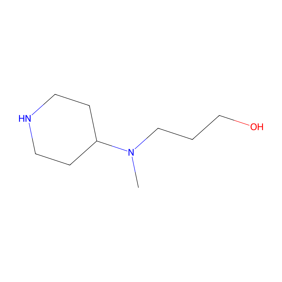 3-(Methyl(piperidin-4-yl)amino)propan-1-ol molecular structure, CAS 793660-70-5