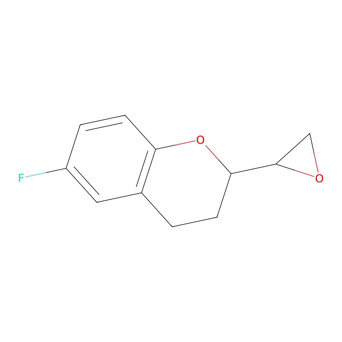 rel-(2R)-6-Fluoro-3,4-dihydro-2-(2R)-2-oxiranyl-2H-1-benzopyran molecular structure, CAS 793669-26-8