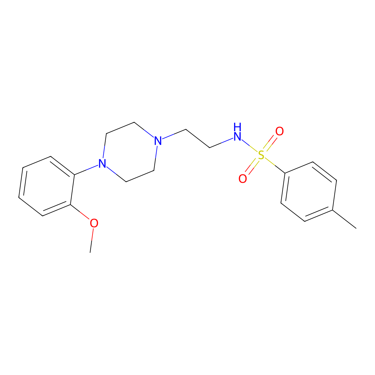 N-{2-[4-(2-Methoxy-phenyl)-piperazin-1-yl]-ethyl}-4-methyl-benzenesulfonamide molecular structure, CAS 793671-98-4