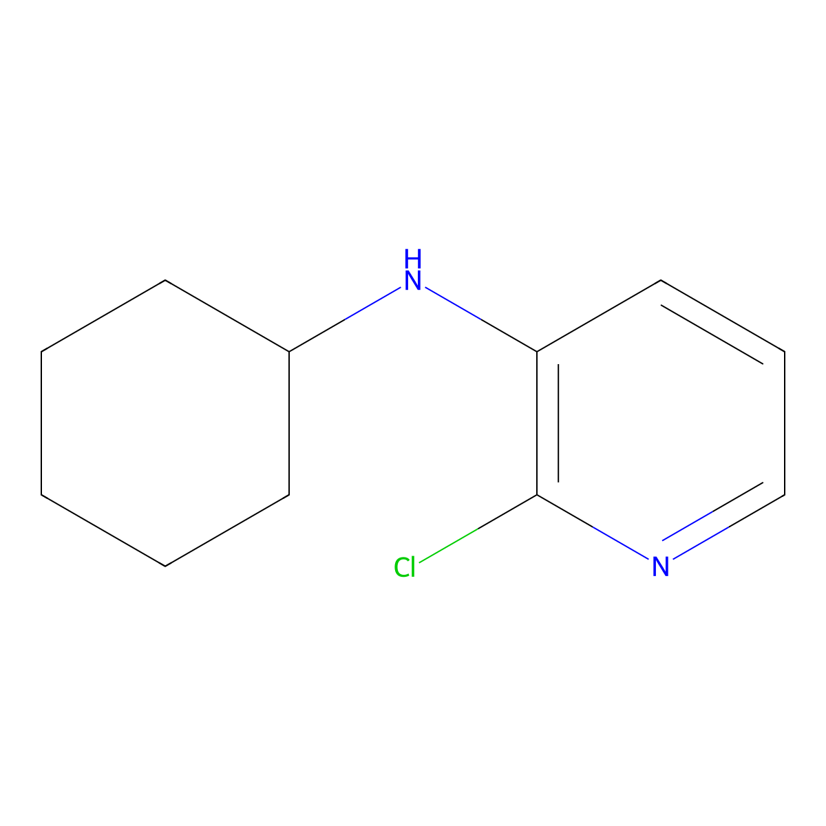 2-chloro-N-cyclohexylpyridin-3-amine molecular structure, CAS 793675-33-9
