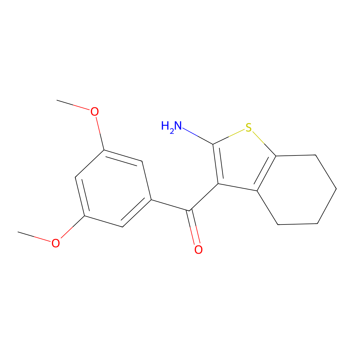 3-(3,5-Dimethoxybenzoyl)-4,5,6,7-tetrahydro-1-benzothiophen-2-amine molecular structure, CAS 793678-79-2