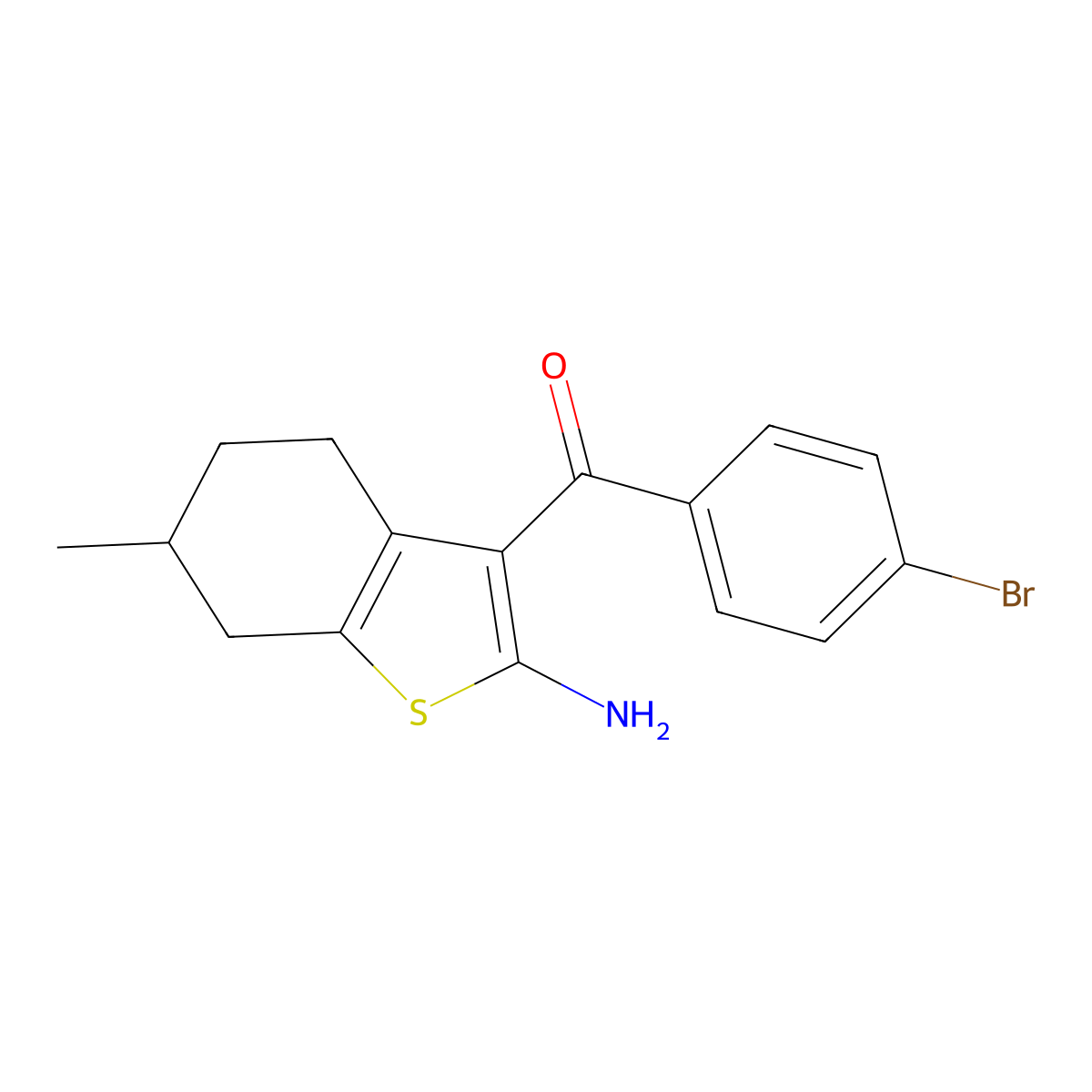 3-(4-Bromobenzoyl)-6-methyl-4,5,6,7-tetrahydro-1-benzothiophen-2-amine molecular structure, CAS 793678-82-7