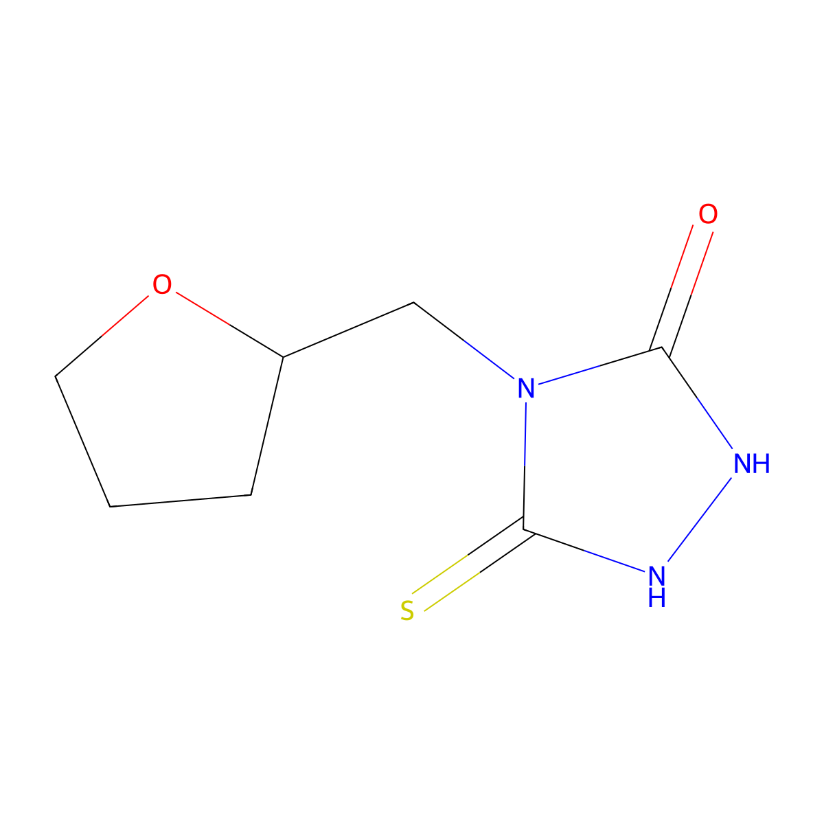 5-mercapto-4-(tetrahydrofuran-2-ylmethyl)-4H-1,2,4-triazol-3-ol molecular structure, CAS 793678-88-3