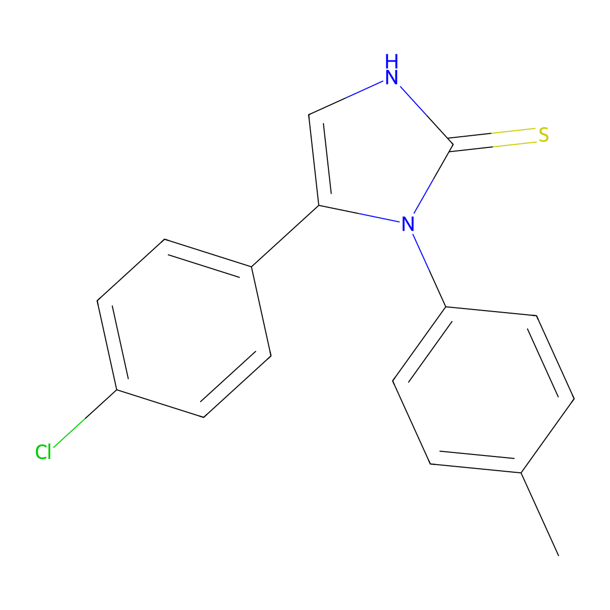 5-(4-chlorophenyl)-1-(4-methylphenyl)-1H-imidazole-2-thiol molecular structure, CAS 793678-91-8