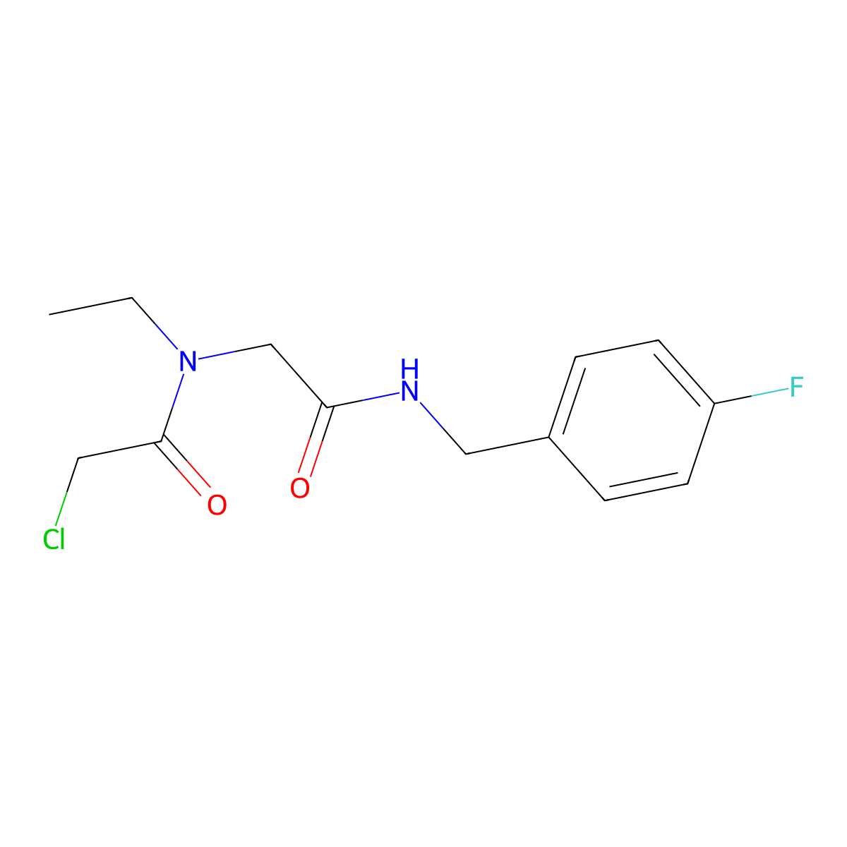 2-chloro-N-ethyl-N-{2-[(4-fluorobenzyl)amino]-2-oxoethyl}acetamide molecular structure, CAS 793679-01-3