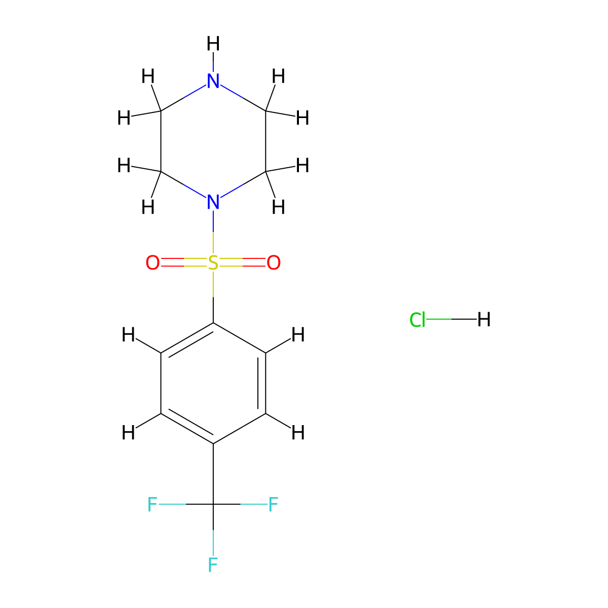 1-(4-Trifluoromethyl-benzenesulfonyl)-piperazine hydrochloride molecular structure, CAS 793679-07-9