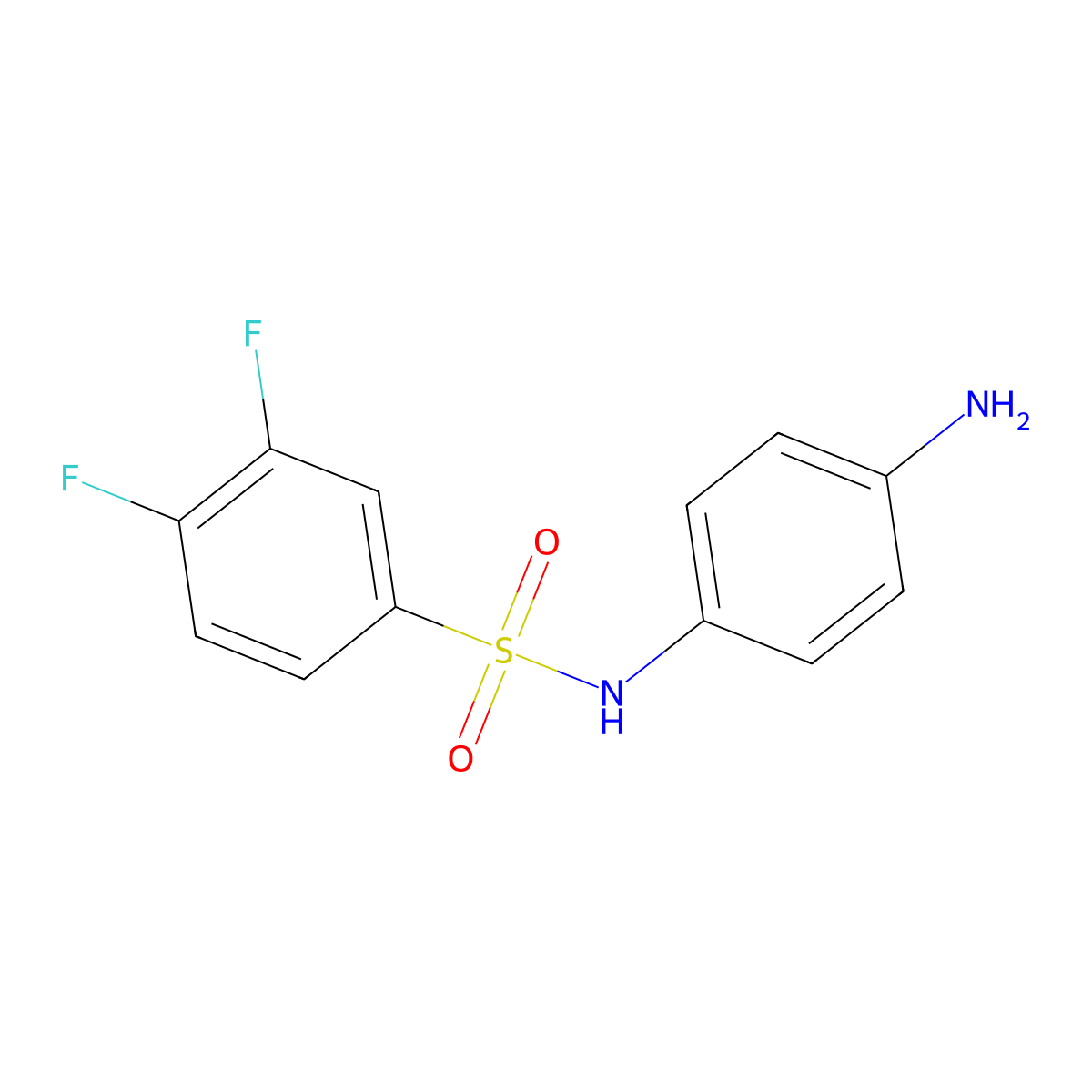 N-(4-aminophenyl)-3,4-difluorobenzenesulfonamide molecular structure, CAS 793679-09-1