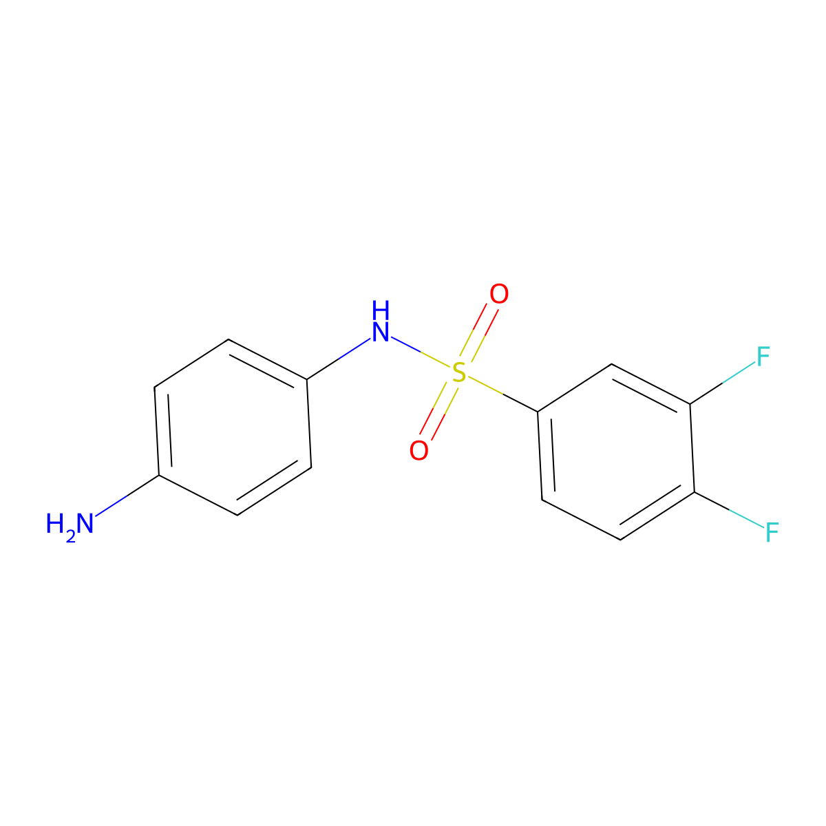 N-(4-aminophenyl)-3,4-difluorobenzenesulfonamide molecular structure, CAS 793679-09-1