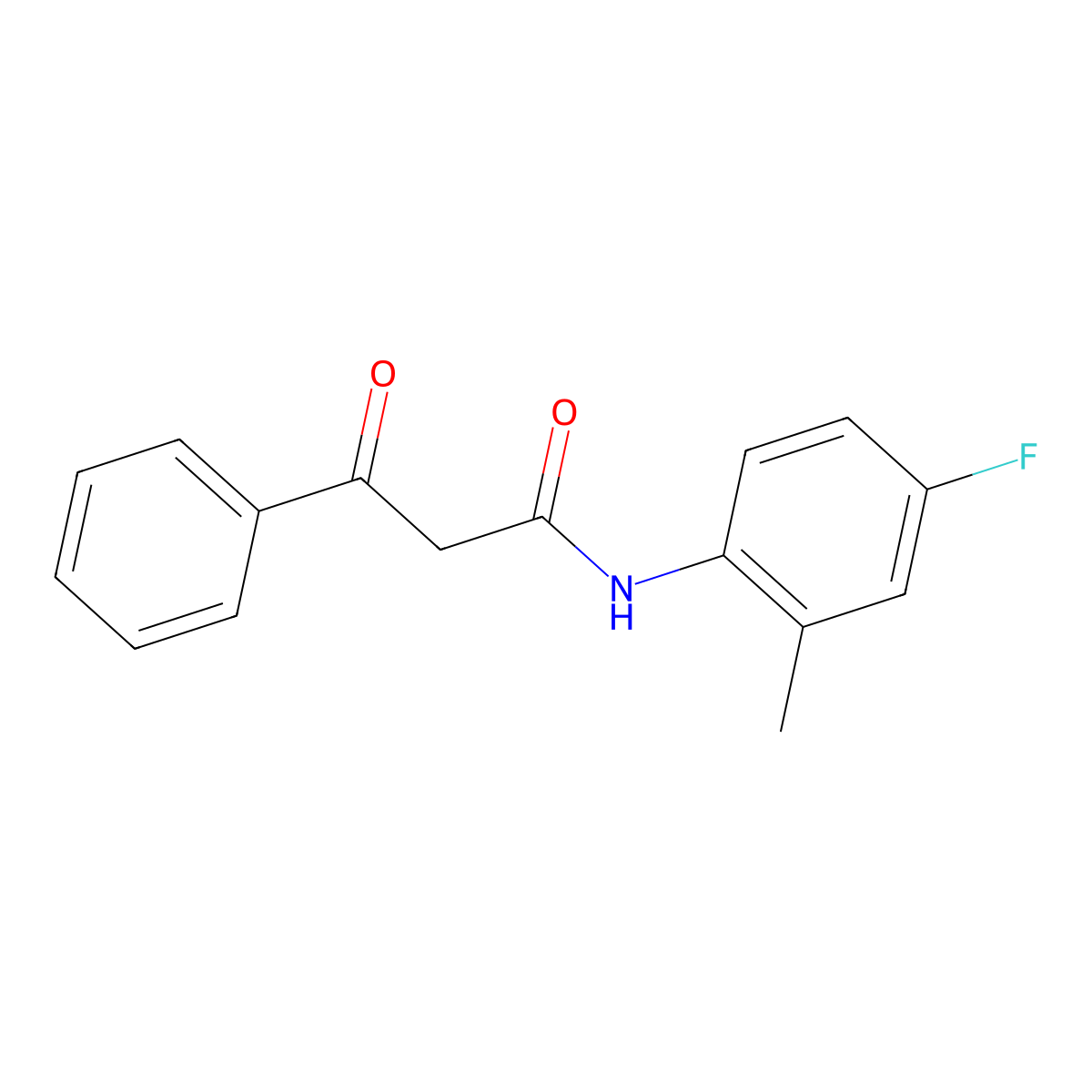 N-(4-fluoro-2-methylphenyl)-3-oxo-3-phenylpropanamide molecular structure, CAS 793679-40-0