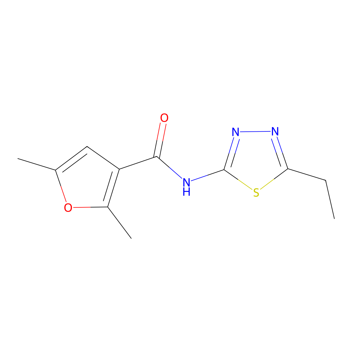 N-(5-ethyl-1,3,4-thiadiazol-2-yl)-2,5-dimethylfuran-3-carboxamide molecular structure, CAS 793680-14-5