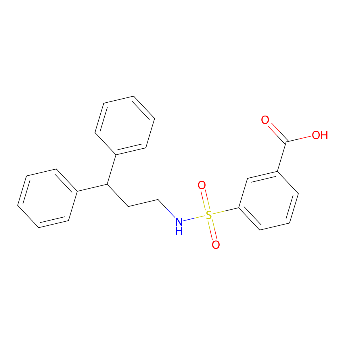 3-[(3,3-Diphenylpropyl)sulfamoyl]benzoic acid molecular structure, CAS 793690-06-9