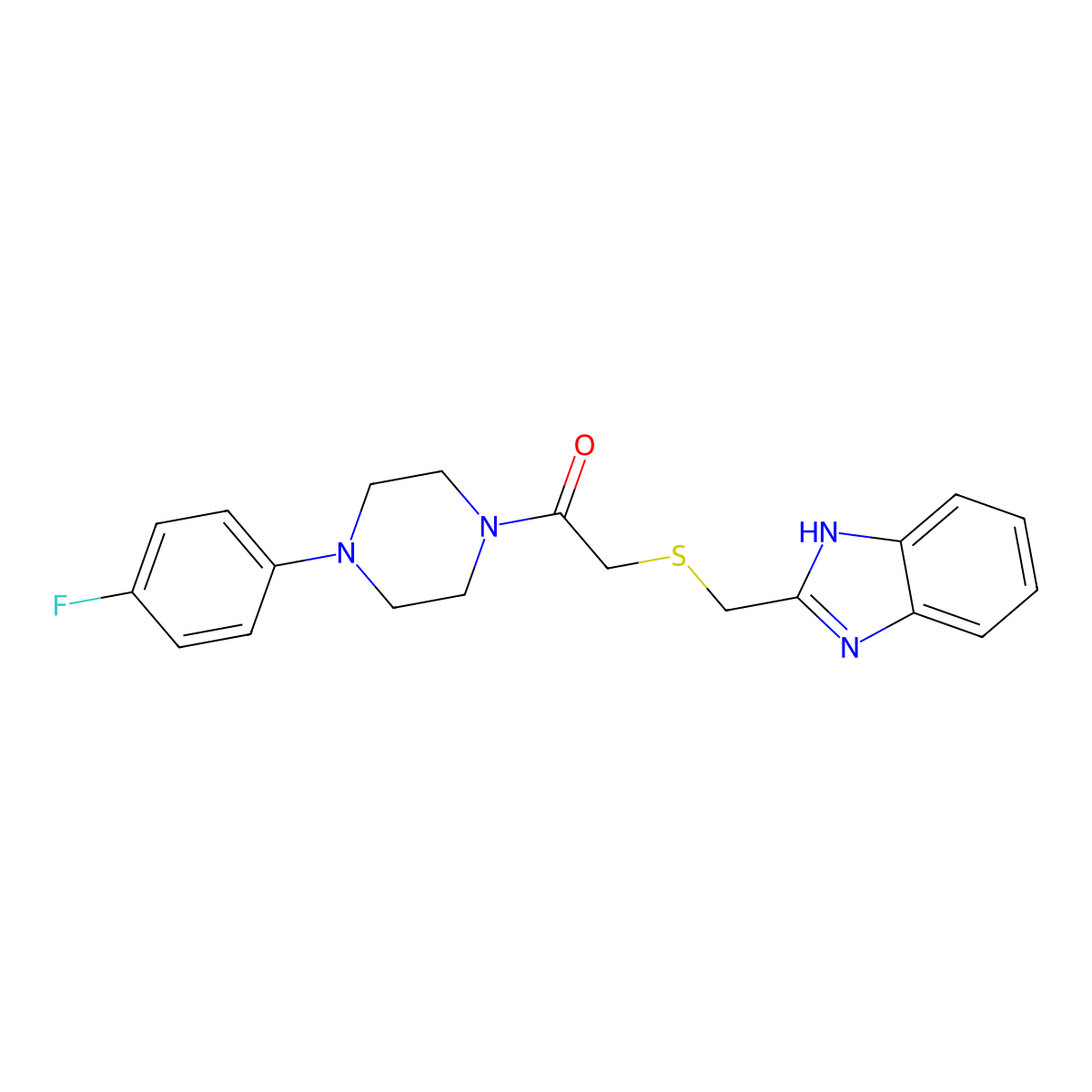 2-[(1H-benzimidazol-2-ylmethyl)sulfanyl]-1-[4-(4-fluorophenyl)piperazin-1-yl]ethanone molecular structure, CAS 793690-38-7