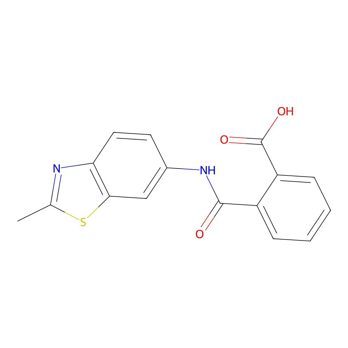 2-[(2-Methyl-1,3-benzothiazol-6-yl)carbamoyl]benzoic acid molecular structure, CAS 793690-72-9