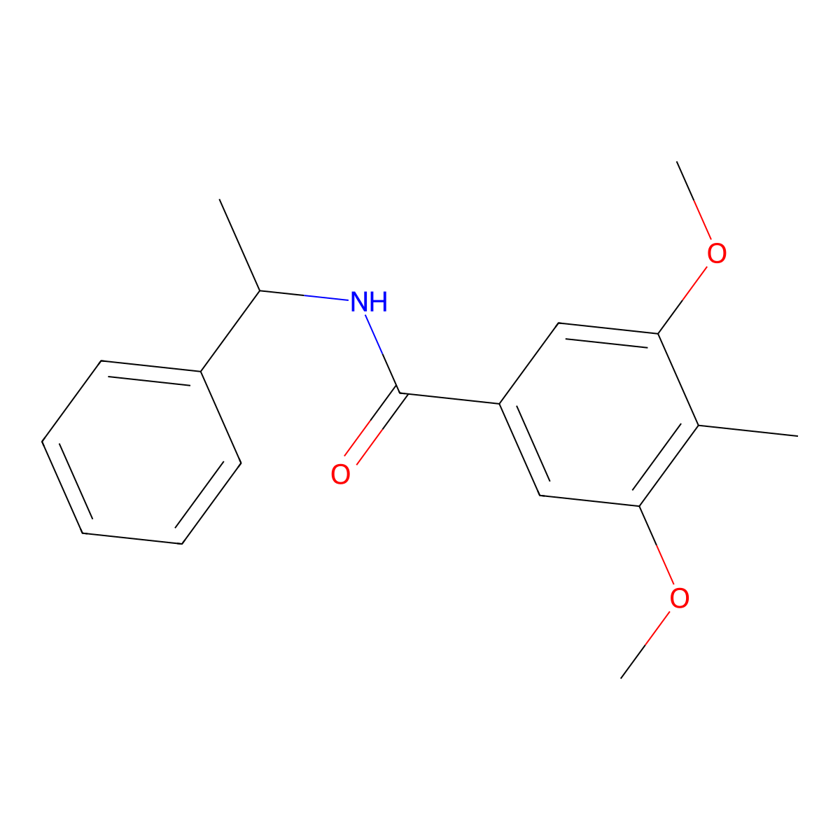 3,5-dimethoxy-4-methyl-N-(1-phenylethyl)benzamide molecular structure, CAS 793693-22-8