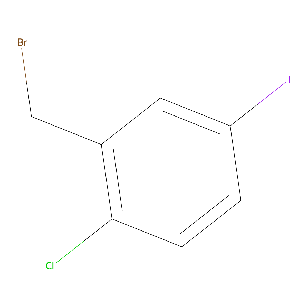 2-(Bromomethyl)-1-chloro-4-iodobenzene molecular structure, CAS 793695-85-9