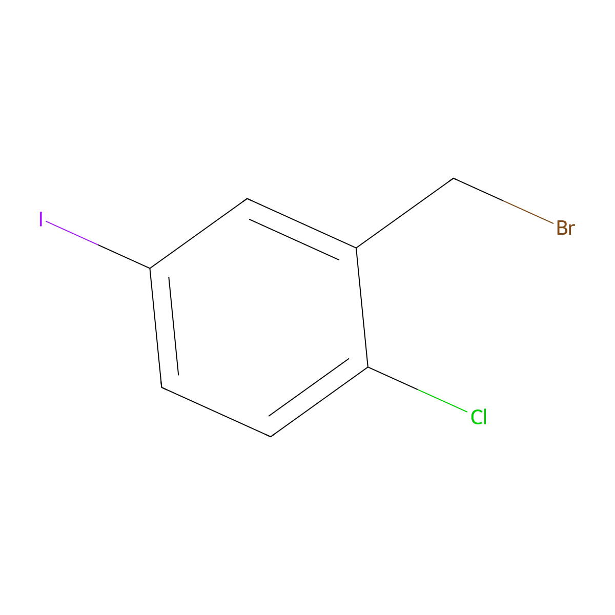 2-(Bromomethyl)-1-chloro-4-iodobenzene molecular structure, CAS 793695-85-9