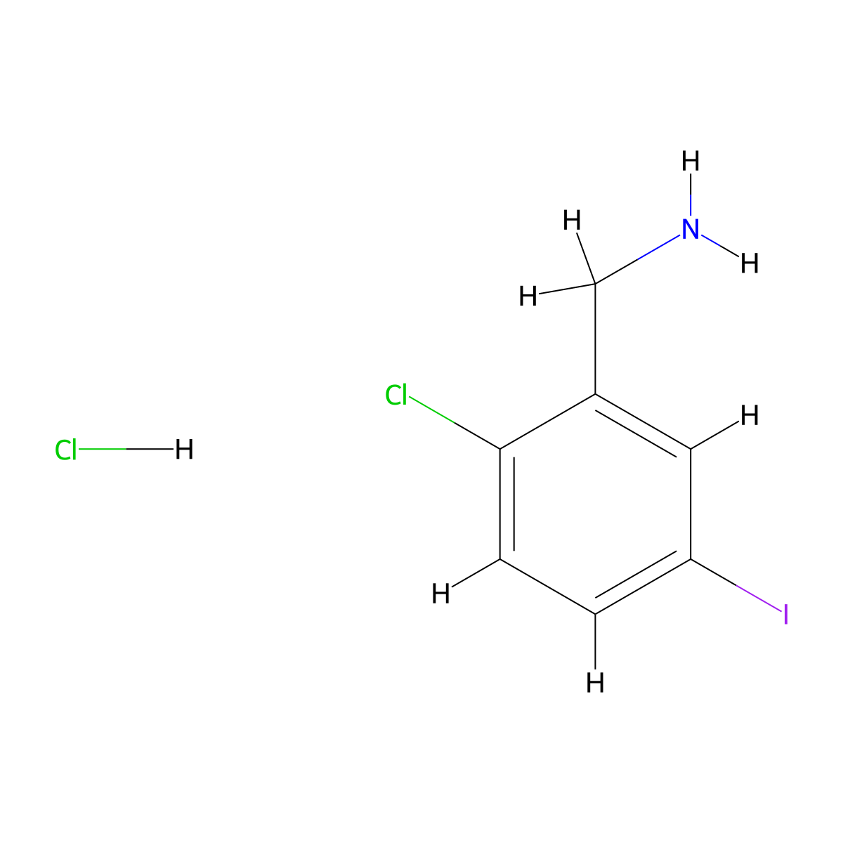 (2-Chloro-5-iodophenyl)methanamine hydrochloride molecular structure, CAS 793695-88-2