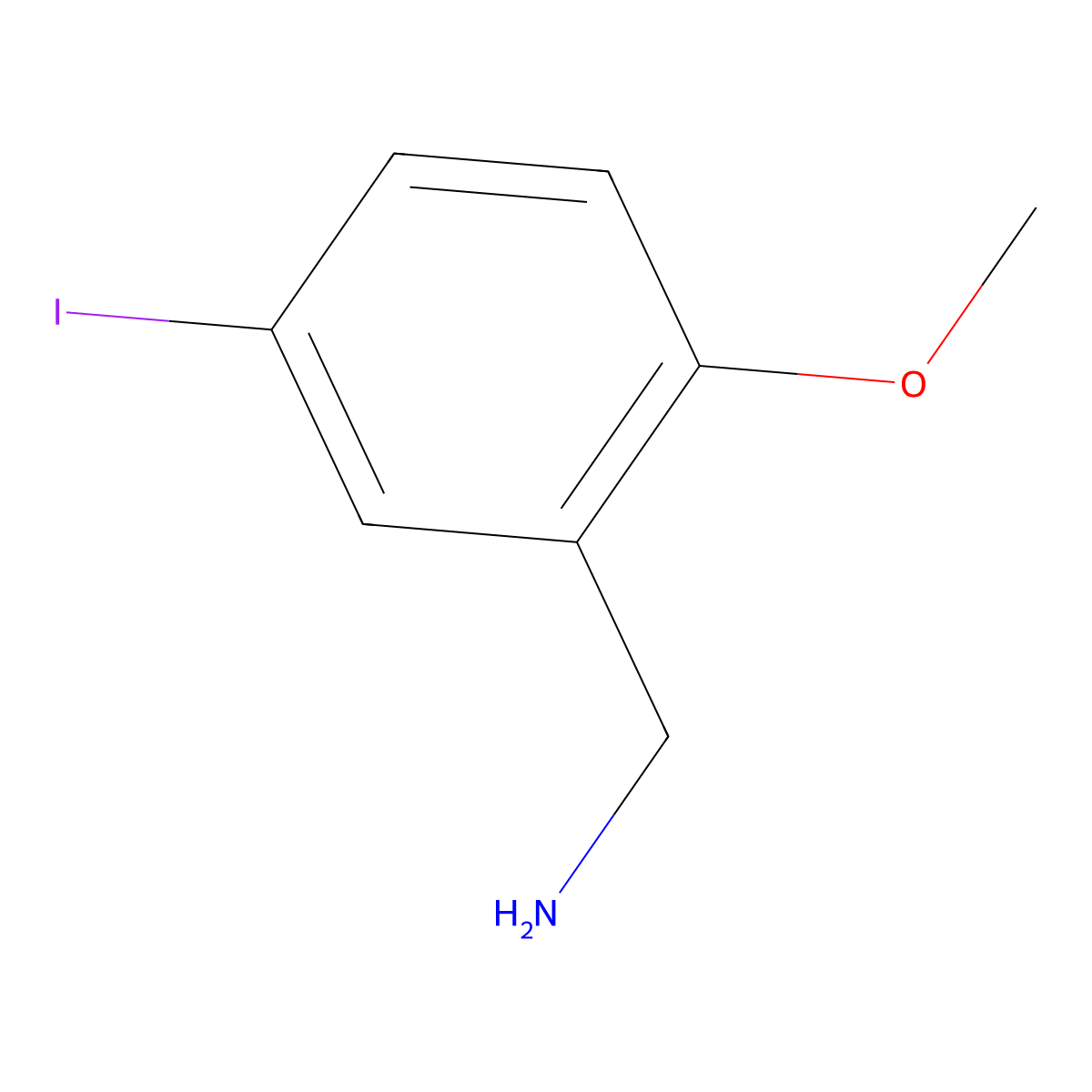 (5-Iodo-2-methoxyphenyl)methanamine molecular structure, CAS 793695-89-3