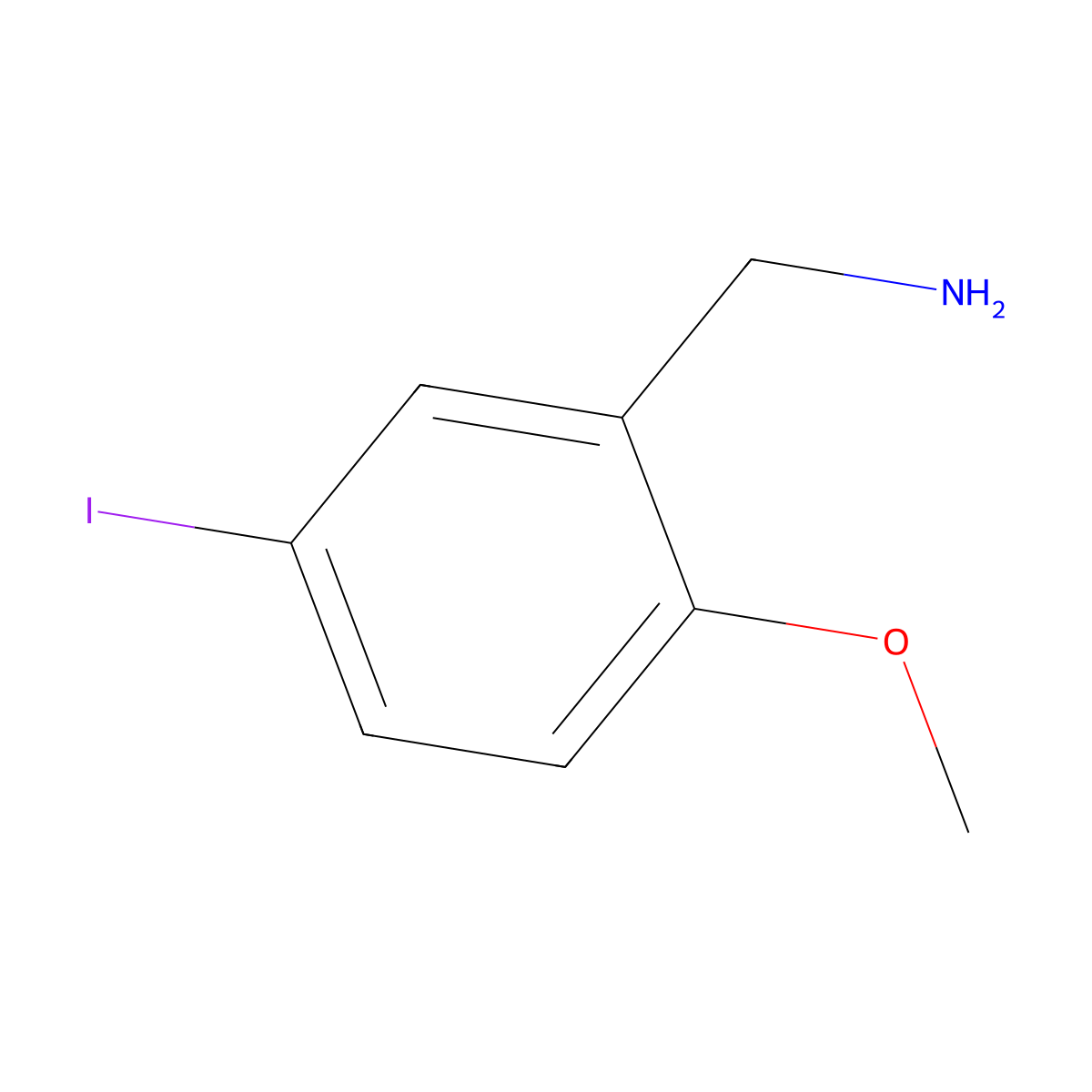 (5-Iodo-2-methoxyphenyl)methanamine molecular structure, CAS 793695-89-3