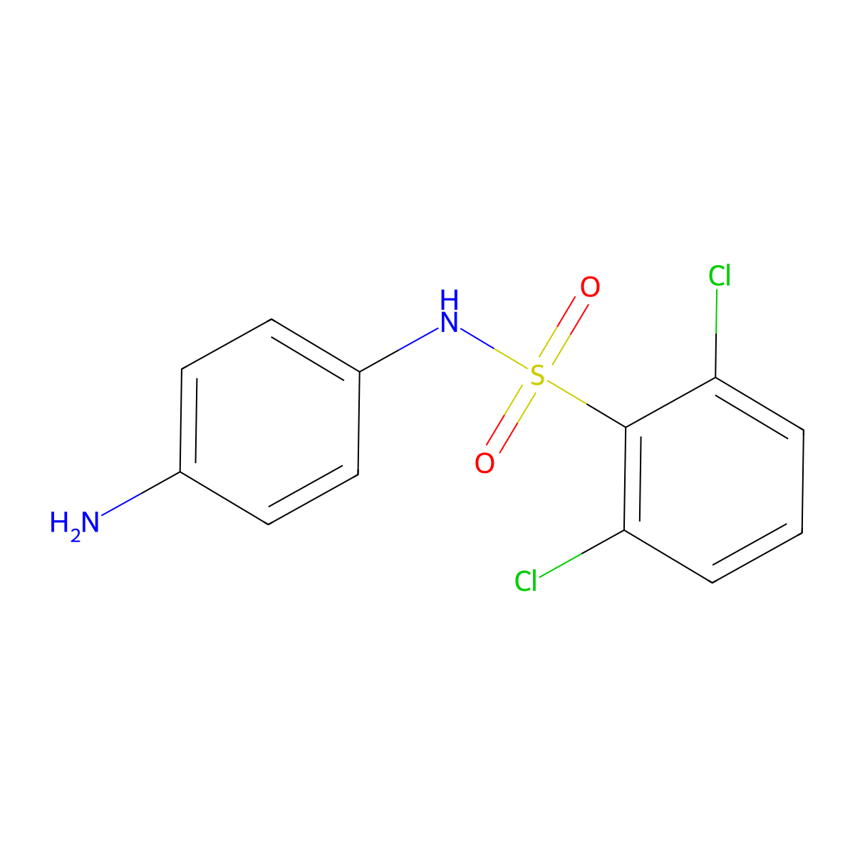 N-(4-aminophenyl)-2,6-dichlorobenzene-1-sulfonamide molecular structure, CAS 793715-97-6