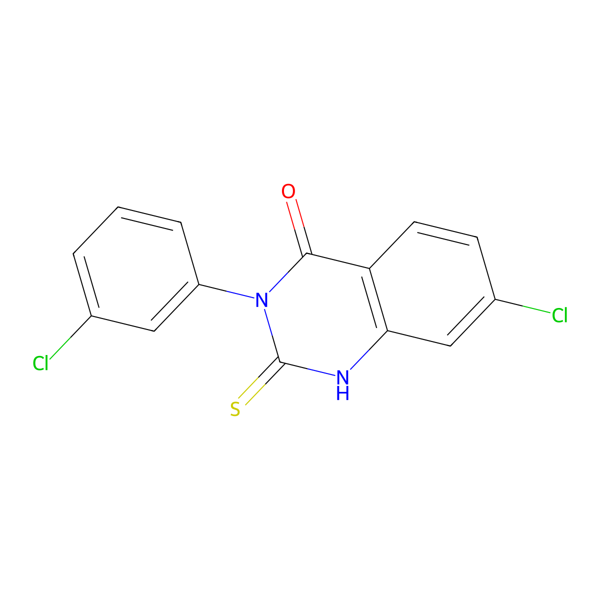 7-chloro-3-(3-chlorophenyl)-2-mercaptoquinazolin-4(3H)-one molecular structure, CAS 793716-09-3