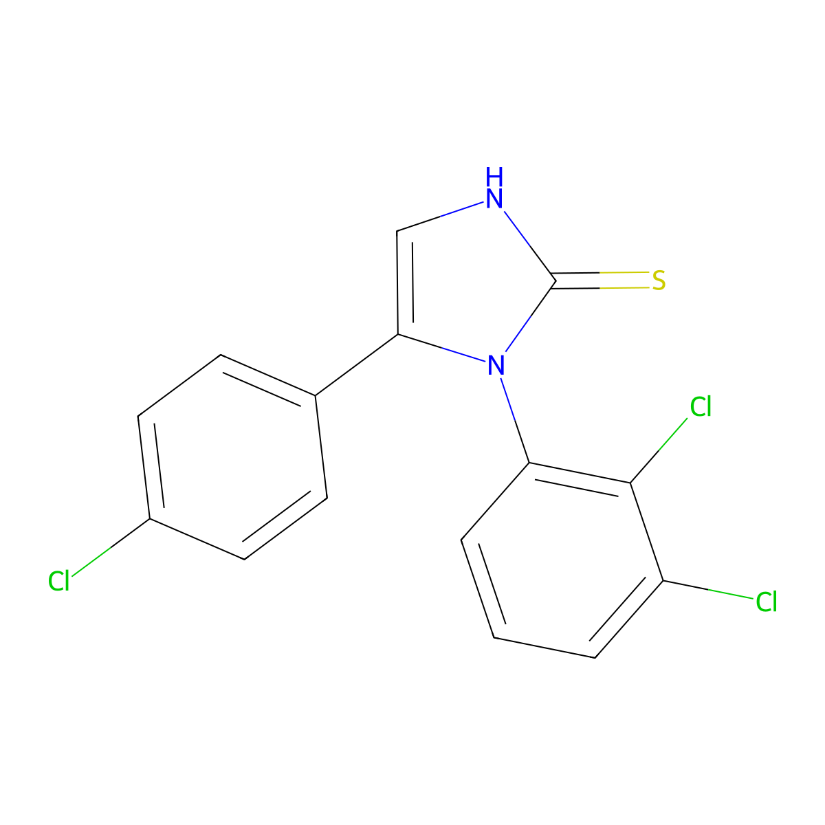5-(4-chlorophenyl)-1-(2,3-dichlorophenyl)-1H-imidazole-2-thiol molecular structure, CAS 793716-14-0