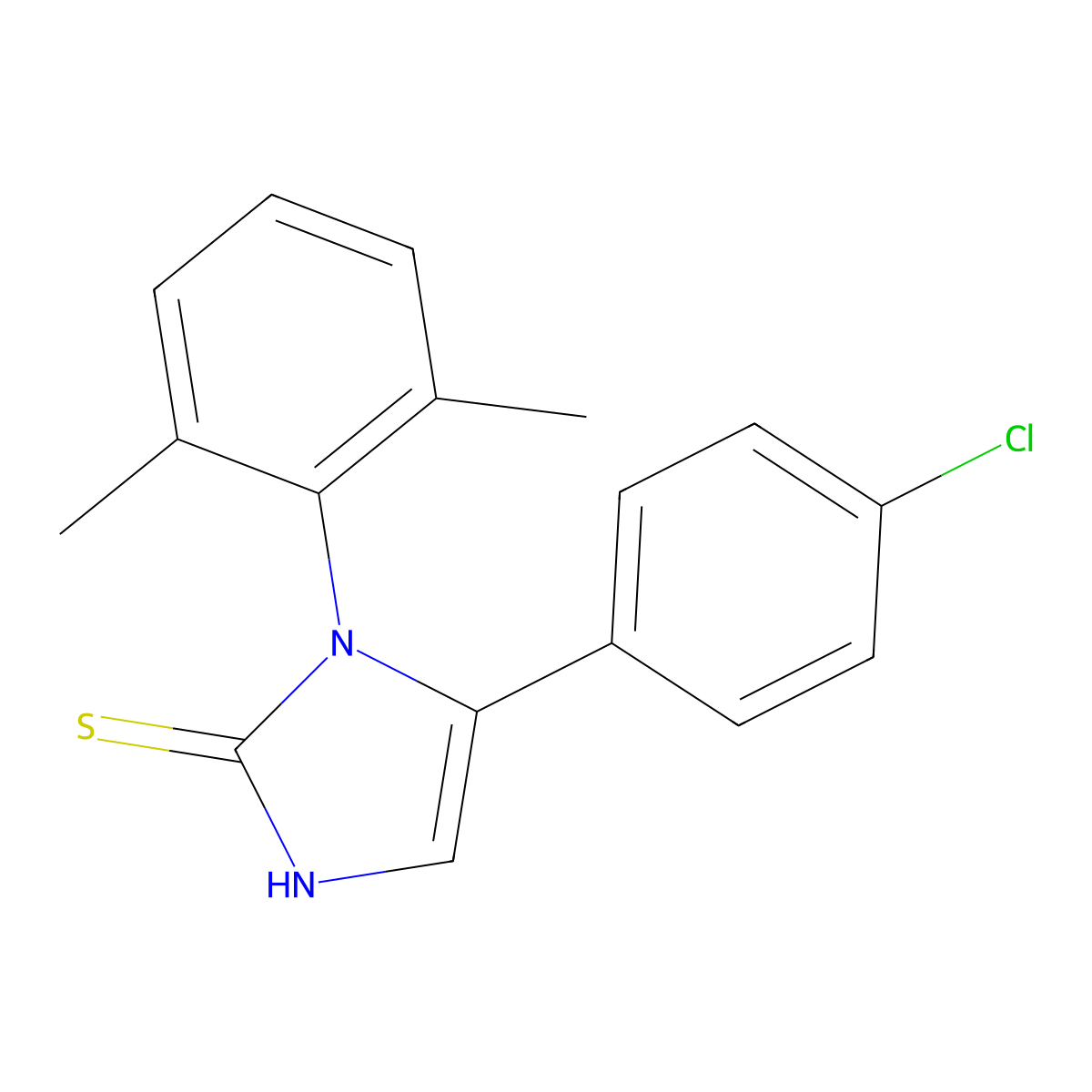 5-(4-chlorophenyl)-1-(2,6-dimethylphenyl)-1H-imidazole-2-thiol molecular structure, CAS 793716-15-1
