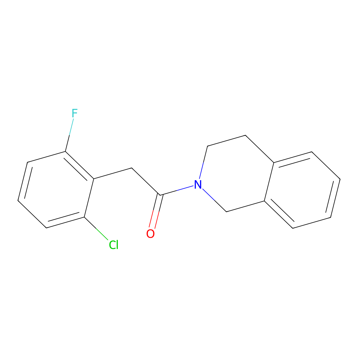 2-(2-chloro-6-fluorophenyl)-1-(3,4-dihydro-1H-isoquinolin-2-yl)ethanone molecular structure, CAS 793720-89-5